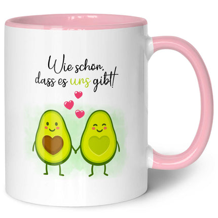 SEO. Bedruckte Tasse mit Spruch - Avocado Love - Rosa Linkreich