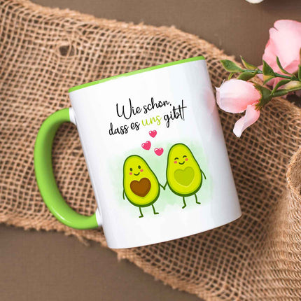 SEO. Bedruckte Tasse mit Spruch - Avocado Love - Grün Linkreich