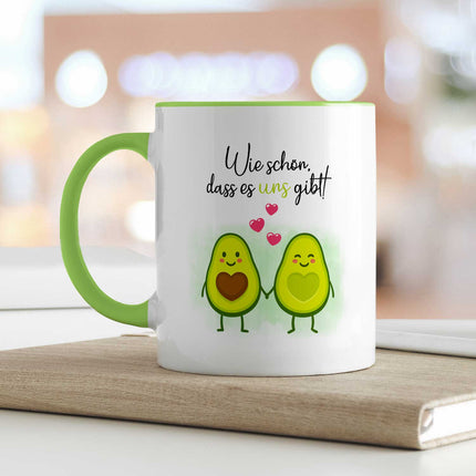 SEO. Bedruckte Tasse mit Spruch - Avocado Love - Grün Linkreich