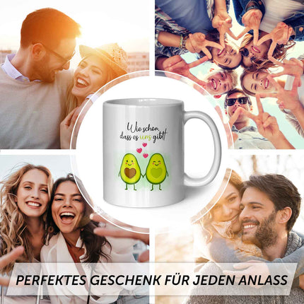 SEO. Bedruckte Tasse mit Spruch - Avocado Love - Weiß Linkreich