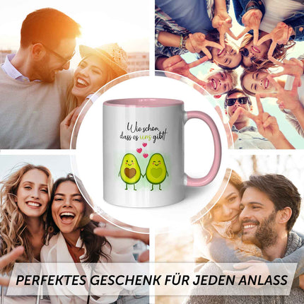 SEO. Bedruckte Tasse mit Spruch - Avocado Love - Rosa Linkreich