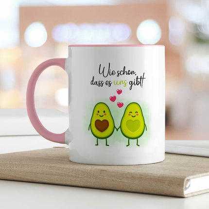 SEO. Bedruckte Tasse mit Spruch - Avocado Love - Rosa Linkreich
