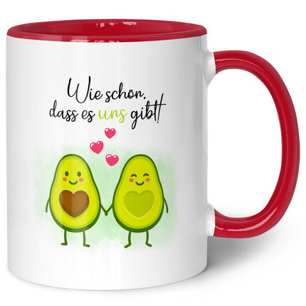SEO. Bedruckte Tasse mit Spruch - Avocado Love - Rot Linkreich