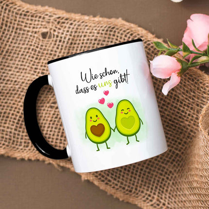 SEO. Bedruckte Tasse mit Spruch - Avocado Love - Schwarz & Weiß Linkreich