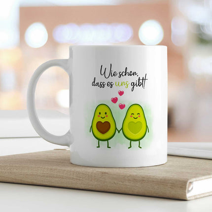 SEO. Bedruckte Tasse mit Spruch - Avocado Love - Weiß Linkreich