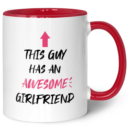 SEO. Bedruckte Tasse mit Spruch - Awesome Girlfriend - Rot Linkreich