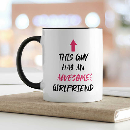 SEO. Bedruckte Tasse mit Spruch - Awesome Girlfriend - Weiß Linkreich