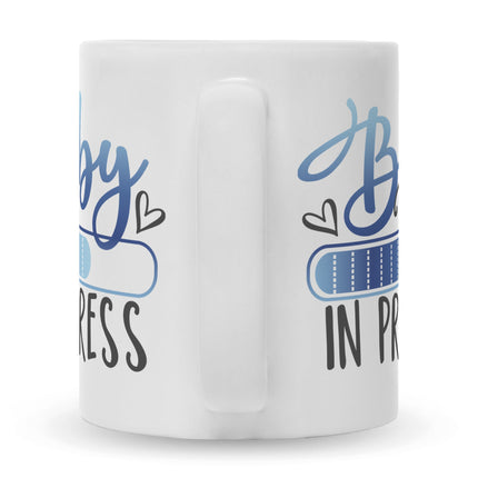 SEO. Bedruckte Tasse mit Spruch Baby in Progress - Boy Weiß Linkreich