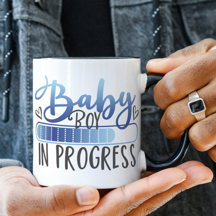 SEO. Bedruckte Tasse mit Spruch Baby in Progress - Girl Weiß Linkreich