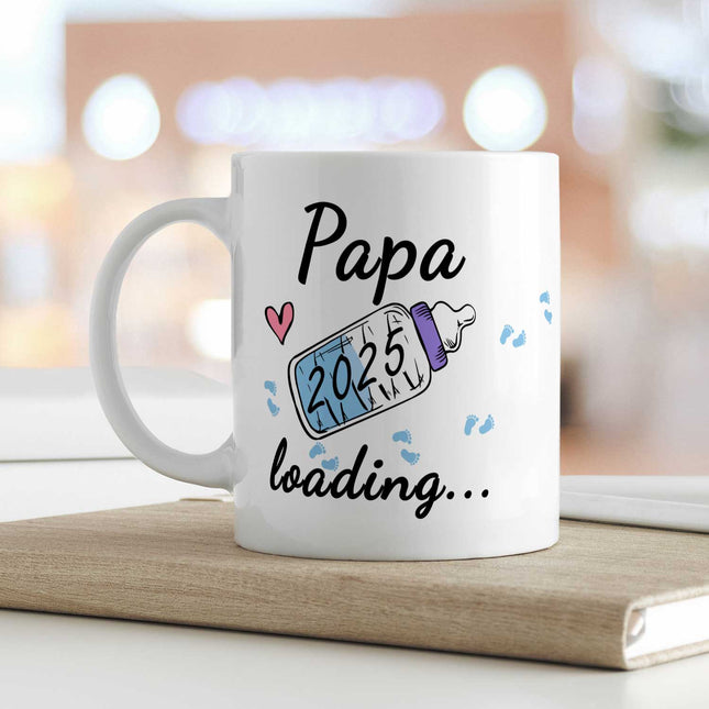 SEO. Bedruckte Tasse mit Spruch - Baby Loading in versch. Varianten - Weiß Linkreich