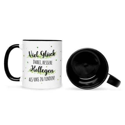SEO. Bedruckte Tasse mit Spruch Bessere Kollegen - Schwarz & Weiß Linkreich