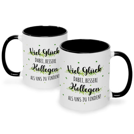 SEO. Bedruckte Tasse mit Spruch Bessere Kollegen - Schwarz & Weiß Linkreich
