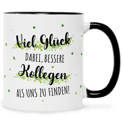 SEO. Bedruckte Tasse mit Spruch Bessere Kollegen - Schwarz & Weiß Linkreich