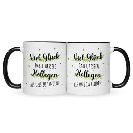 SEO. Bedruckte Tasse mit Spruch Bessere Kollegen - Schwarz & Weiß Linkreich