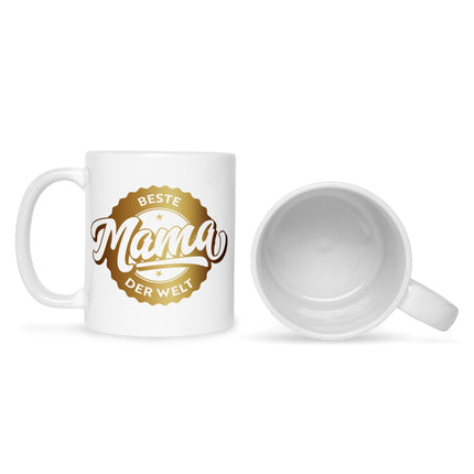 SEO. Bedruckte Tasse mit Spruch Beste Mama der Welt - Mom Weiß Linkreich