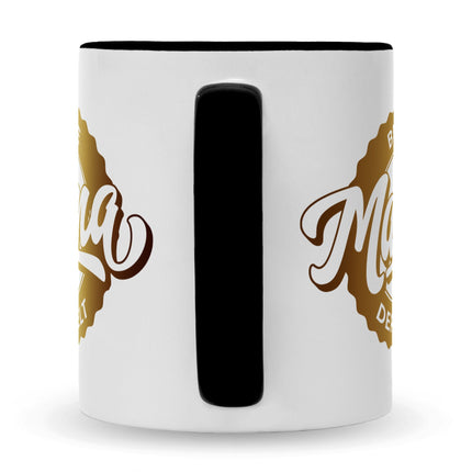 SEO. Bedruckte Tasse mit Spruch Beste Mama der Welt - Mom Schwarz & Weiß Linkreich