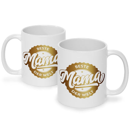 SEO. Bedruckte Tasse mit Spruch Beste Mama der Welt - Mom Weiß Linkreich