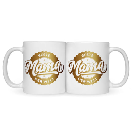 SEO. Bedruckte Tasse mit Spruch Beste Mama der Welt - Mom Weiß Linkreich