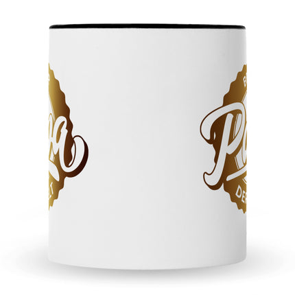 SEO. Bedruckte Tasse mit Spruch Bester Papa der Welt - Dad Weiß Linkreich