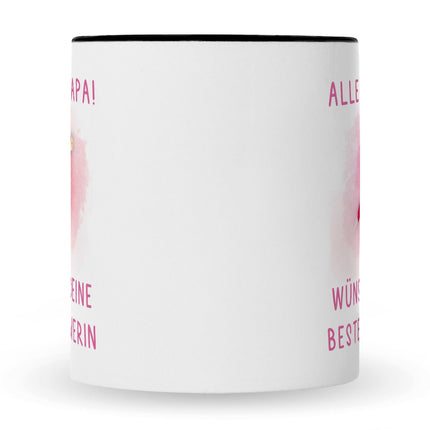 SEO. Bedruckte Tasse mit Spruch Bester Schwimmer - Mädchen Schwarz & Weiß Linkreich