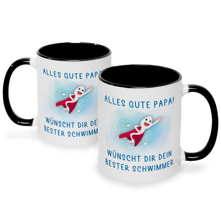 SEO. Bedruckte Tasse mit Spruch Bester Schwimmer - Junge Weiß Linkreich