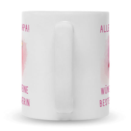 SEO. Bedruckte Tasse mit Spruch Bester Schwimmer - Mädchen Weiß Linkreich