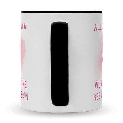 SEO. Bedruckte Tasse mit Spruch Bester Schwimmer - Mädchen Schwarz & Weiß Linkreich