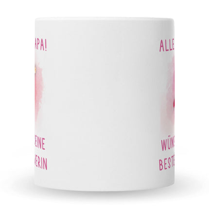 SEO. Bedruckte Tasse mit Spruch Bester Schwimmer - Mädchen Weiß Linkreich