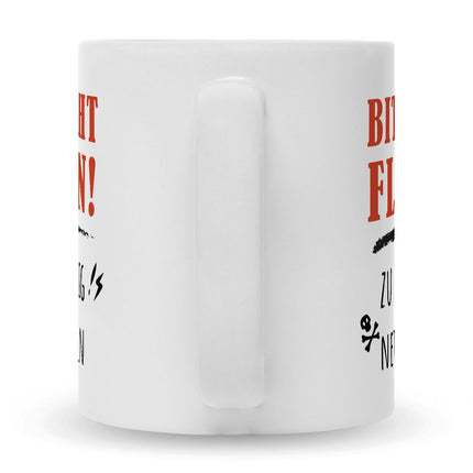 SEO. Bedruckte Tasse mit Spruch Bitte nicht Flirten! - Weiß Linkreich