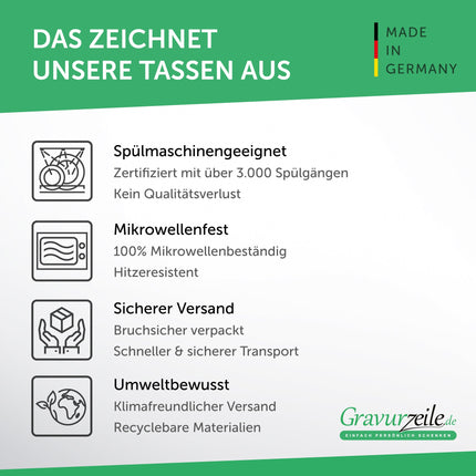 SEO. Bedruckte Tasse mit Spruch Camping Queen - Weiß Linkreich