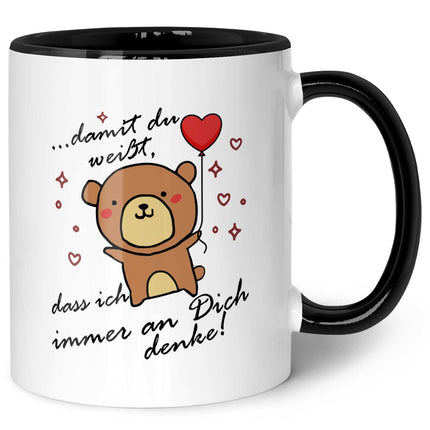 SEO. Bedruckte Tasse mit Spruch - Damit du weisst - Schwarz & Weiß Linkreich