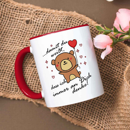 SEO. Bedruckte Tasse mit Spruch - Damit du weisst - Rot Linkreich