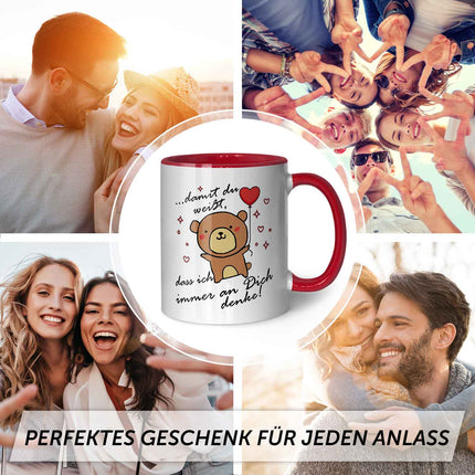 SEO. Bedruckte Tasse mit Spruch - Damit du weisst - Rot Linkreich