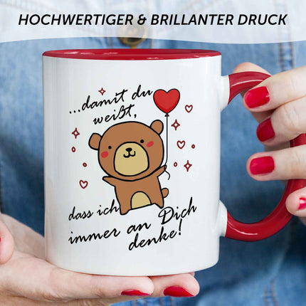 SEO. Bedruckte Tasse mit Spruch - Damit du weisst - Rot Linkreich