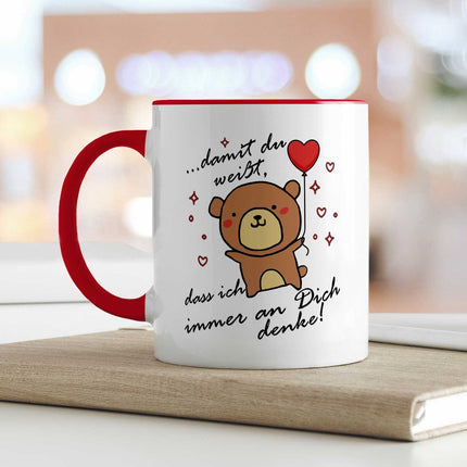 SEO. Bedruckte Tasse mit Spruch - Damit du weisst - Rot Linkreich