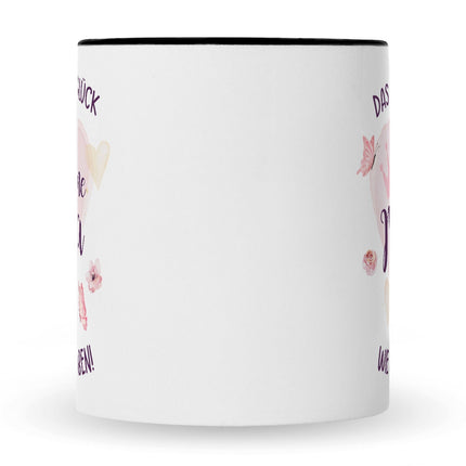 SEO. Bedruckte Tasse mit Spruch Das höchste Glück - Schwarz & Weiß Linkreich