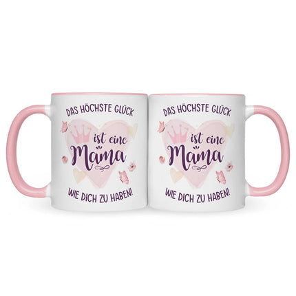 SEO. Bedruckte Tasse mit Spruch Das höchste Glück - Weiß Linkreich