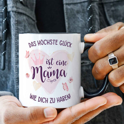SEO. Bedruckte Tasse mit Spruch Das höchste Glück - Weiß Linkreich