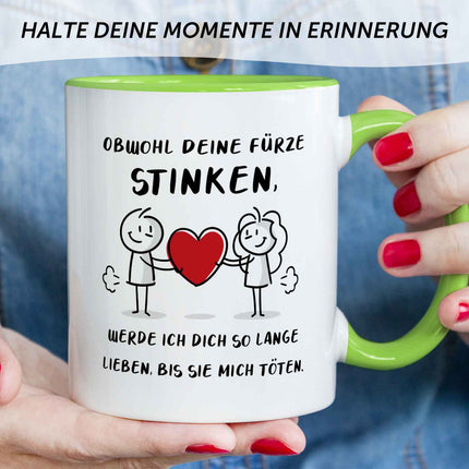 SEO. Bedruckte Tasse mit Spruch - Deine Fürze stinken - Grün Linkreich