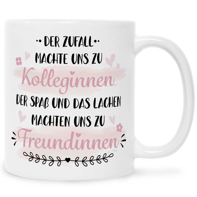 SEO. Bedruckte Tasse mit Spruch Der Zufall machte uns zu Kolleginnen - Weiß Linkreich
