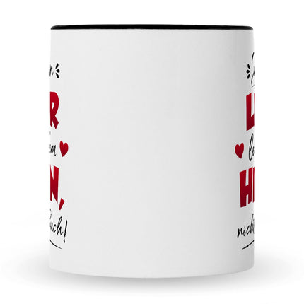 SEO. Bedruckte Tasse mit Spruch Die besten Lehrer lehren aus dem Herzen - Schwarz & Weiß Linkreich