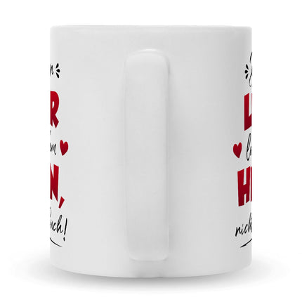 SEO. Bedruckte Tasse mit Spruch Die besten Lehrer lehren aus dem Herzen - Weiß Linkreich