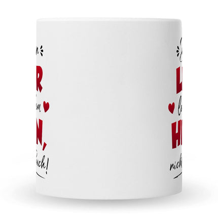 SEO. Bedruckte Tasse mit Spruch Die besten Lehrer lehren aus dem Herzen - Weiß Linkreich