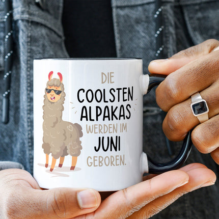 SEO. Bedruckte Tasse mit Spruch Die coolsten Alpakas - Weiß Linkreich