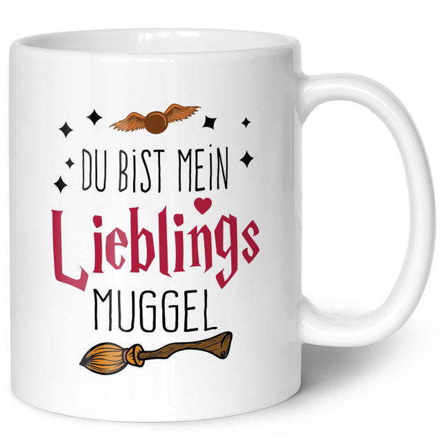SEO. Bedruckte Tasse mit Spruch - Du bist mein Lieblingsmuggel - Weiß Linkreich