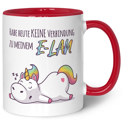 SEO. Bedruckte Tasse mit Spruch E - Lan - Rot Linkreich