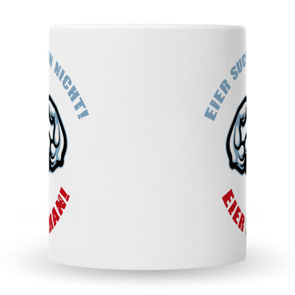 SEO. Bedruckte Tasse mit Spruch Eier hat man! - Weiß Linkreich