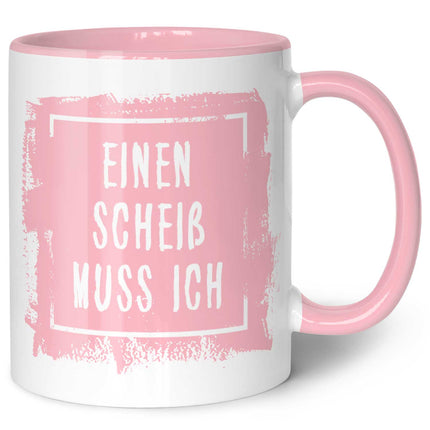 SEO. Bedruckte Tasse mit Spruch - Einen Scheiß muss ich - Weiß Linkreich