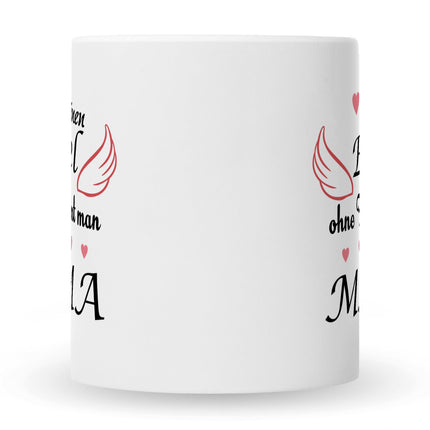 SEO. Bedruckte Tasse mit Spruch Engel ohne Flügel - Weiß Linkreich