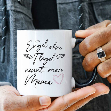 SEO. Bedruckte Tasse mit Spruch Engel ohne Flügel - Weiß Linkreich